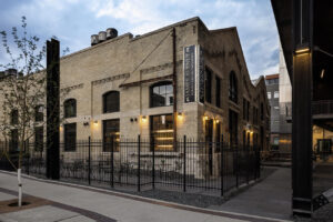 A historic heritage building covered in brick
